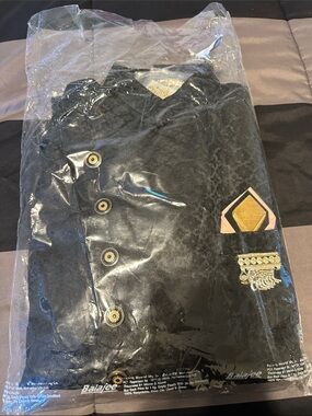 Black Embroidered Kurta with Gold Accent